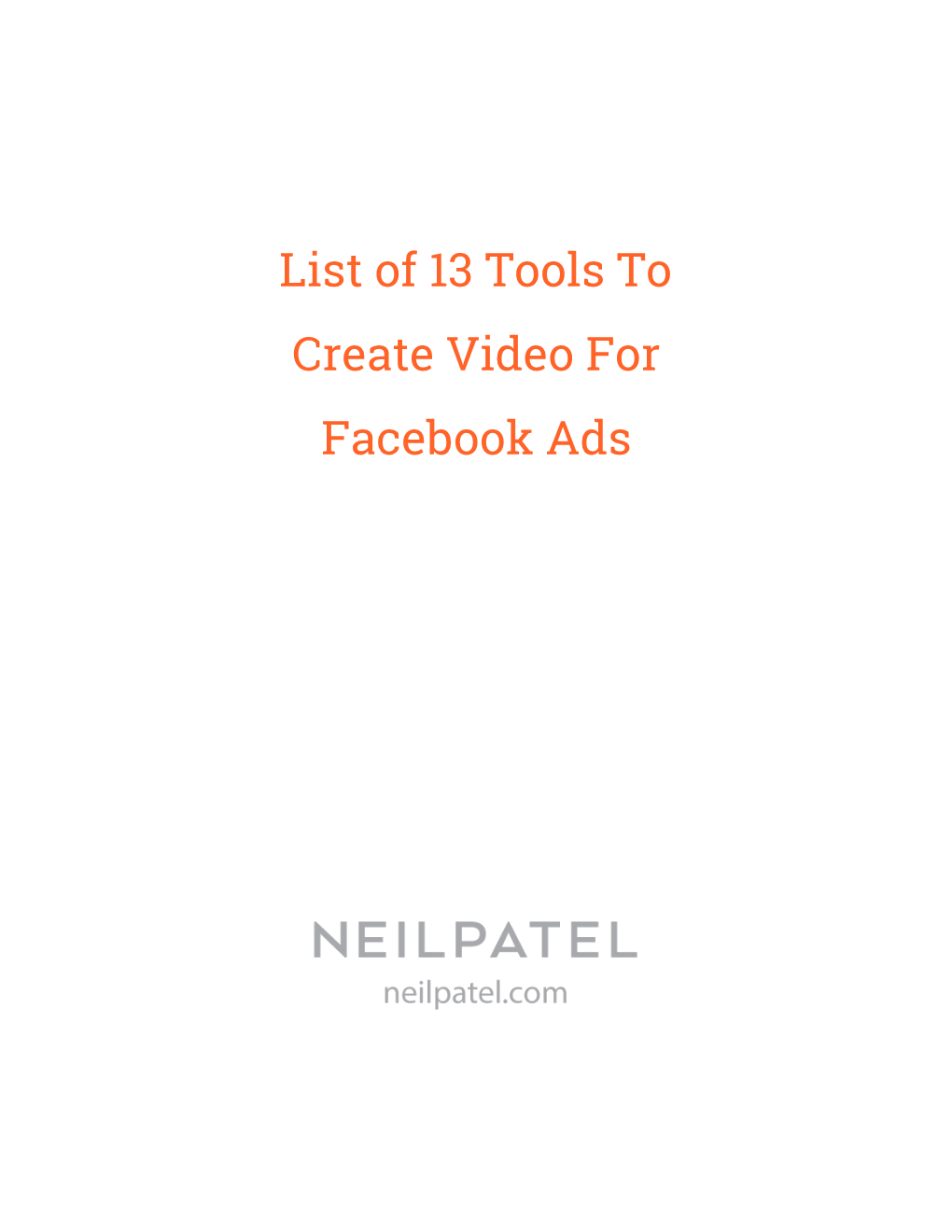 List of 13 Tools to Create Video for Facebook Ads