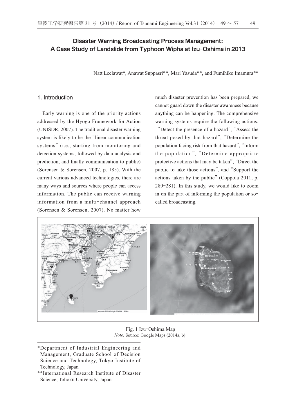 Report of Tsunami Engineering Vol.31 2014 49 57 Natt Leelawat