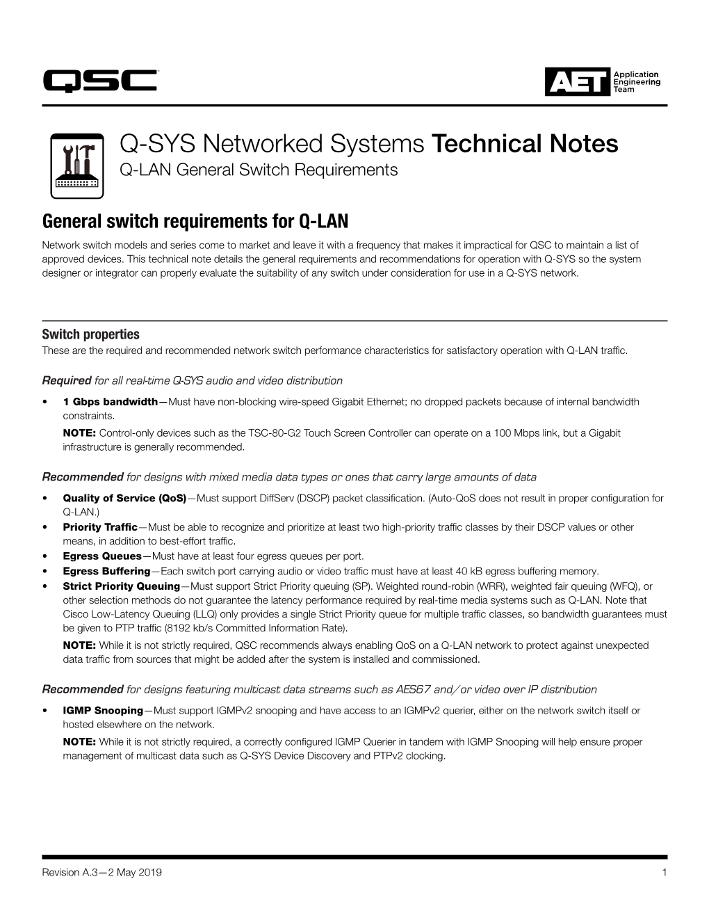 Q-SYS™ Technical Note