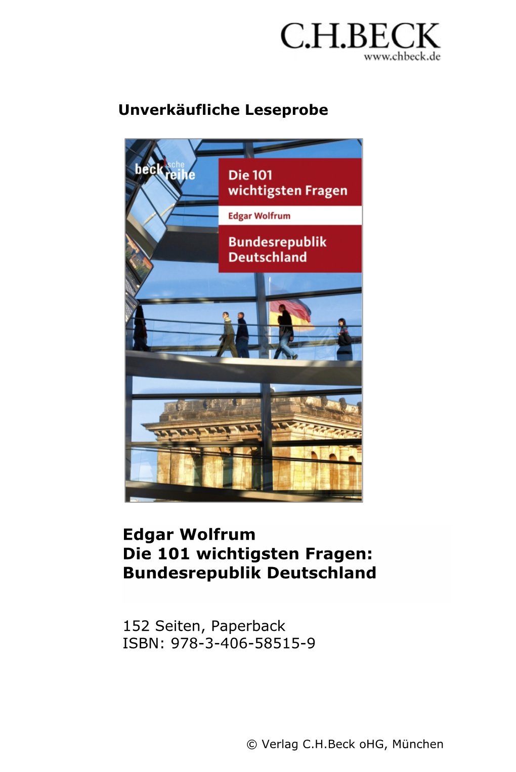 Edgar Wolfrum Die 101 Wichtigsten Fragen: Bundesrepublik Deutschland