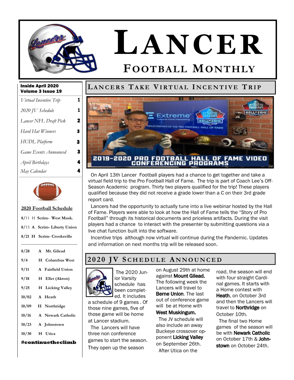 Lancer Football Monthly