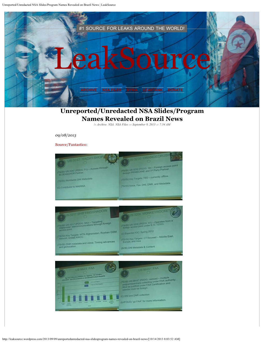 Unreported/Unredacted NSA Slides/Program Names Revealed on Brazil News | Leaksource