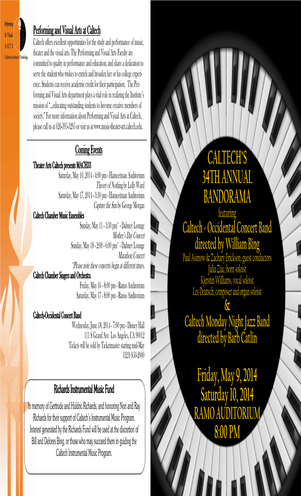 CALTECH's 34TH ANNUAL BANDORAMA Friday, May 9, 2014