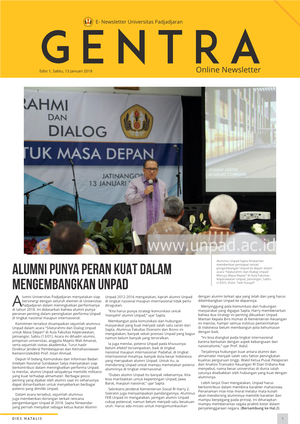 Alumni Punya Peran Kuat Dalam Mengembangkan Unpad