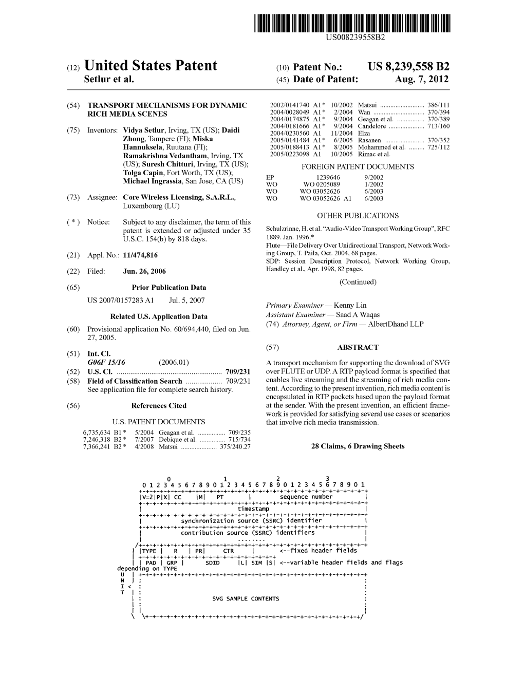(12) United States Patent (10) Patent No.: US 8.239,558 B2 Setlur Et Al
