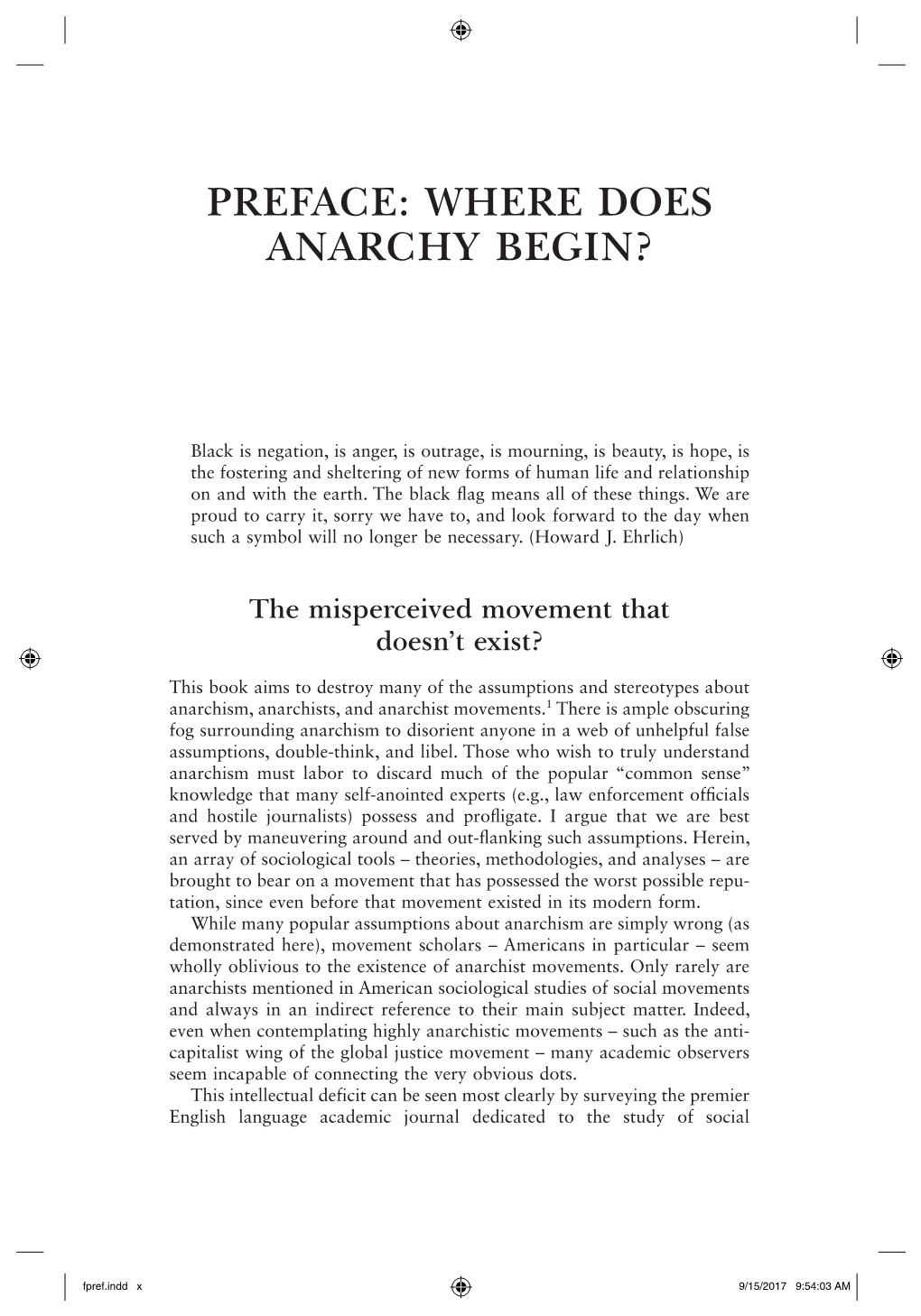 Preface: Where Does Anarchy Begin?