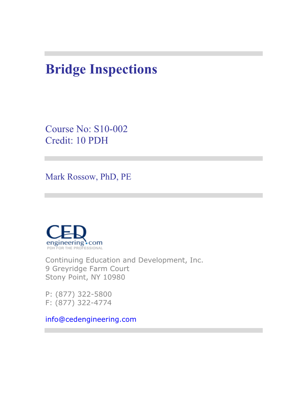 Bridge Inspections