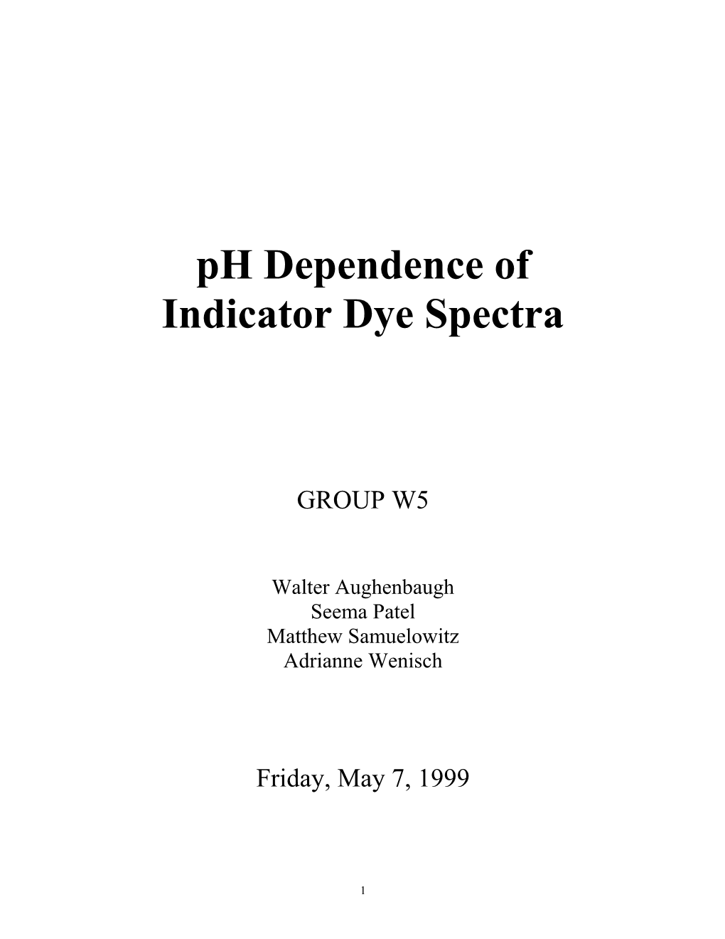 Indicator Dye Spectra