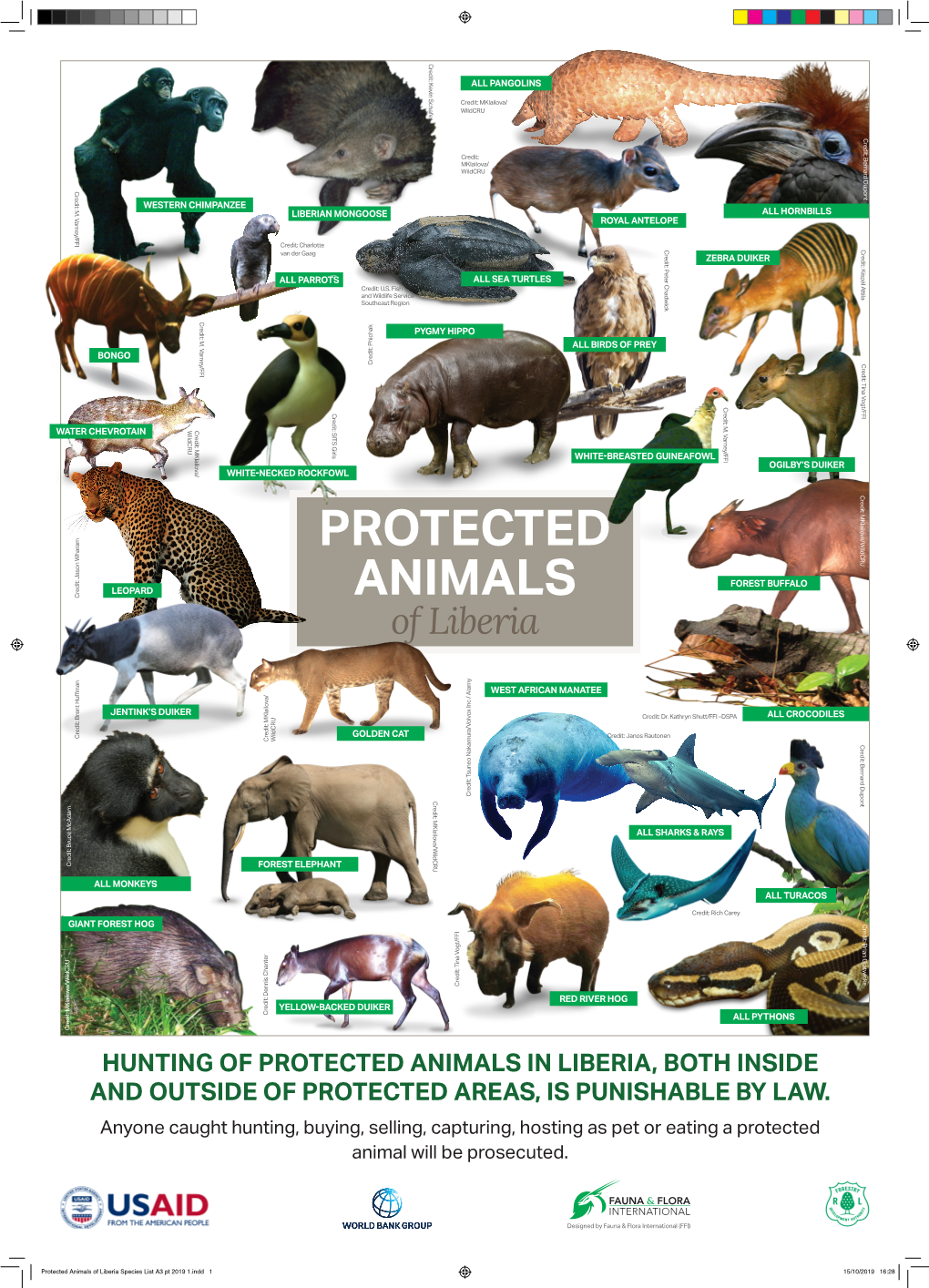 Protected Animals in Liberia, Both Inside and Outside of Protected Areas, Is Punishable by Law