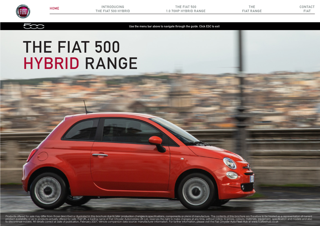 The Fiat 500 Hybrid Range