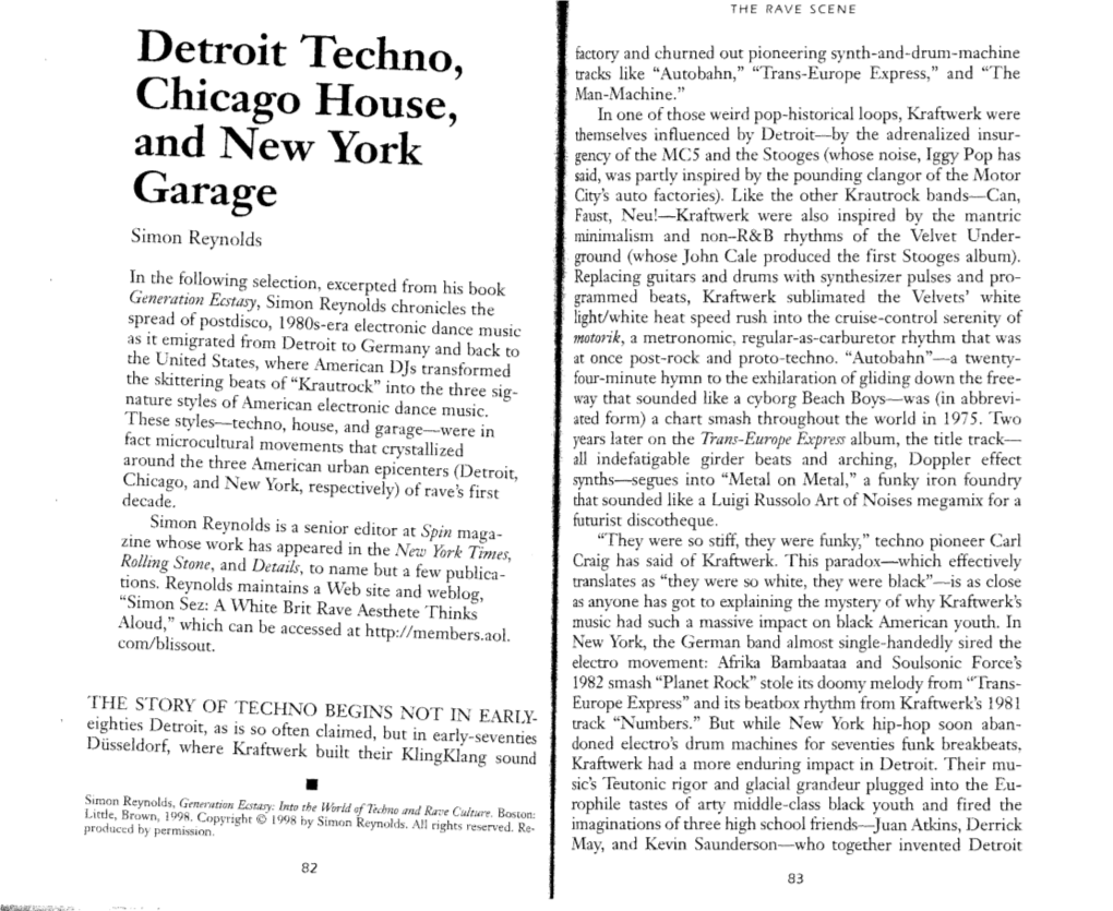 Detroit Techno, Chicago House