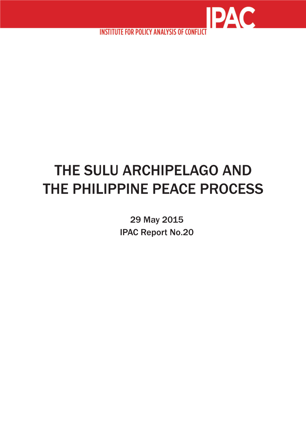 The Sulu Archipelago and the Philippine Peace Process