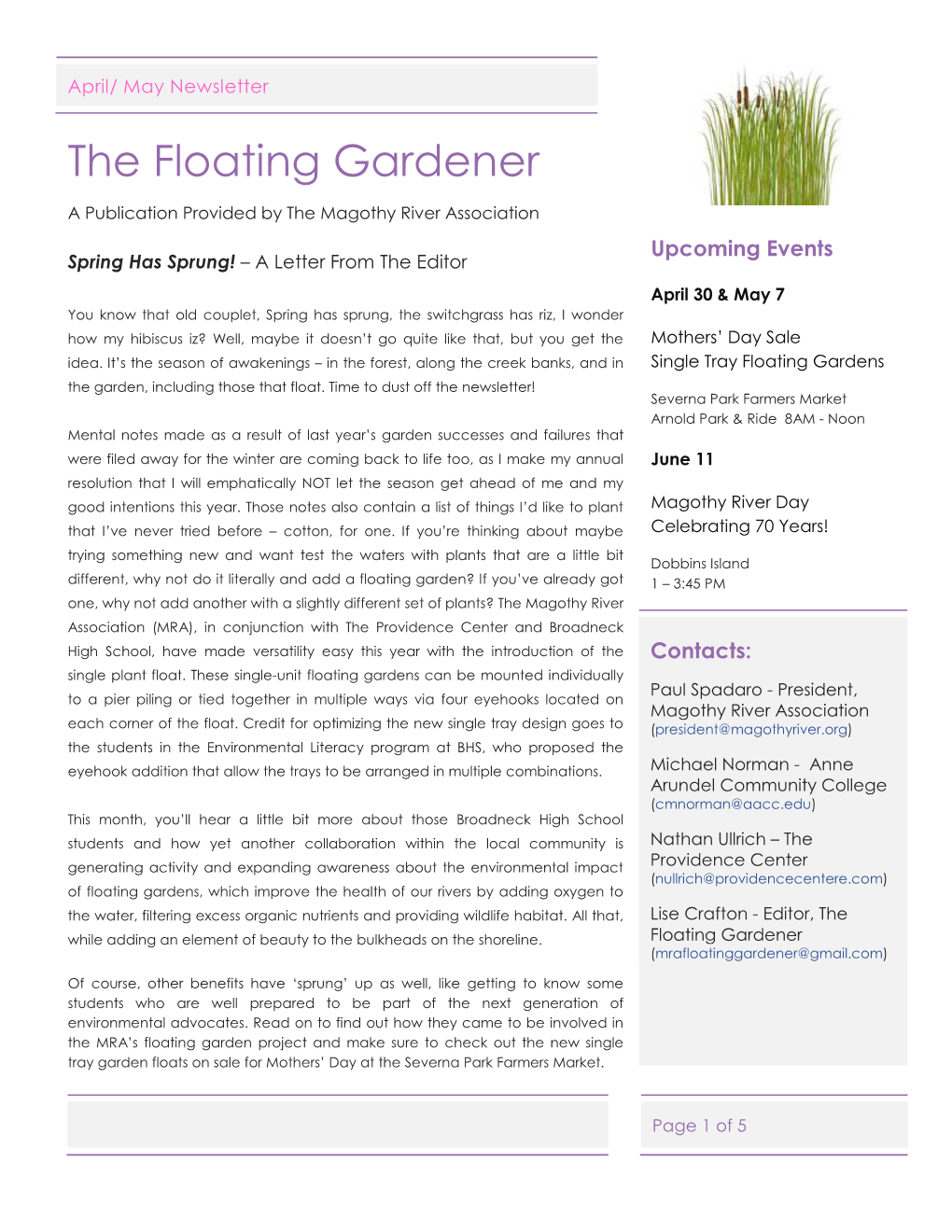 The Floating Gardener May 2016