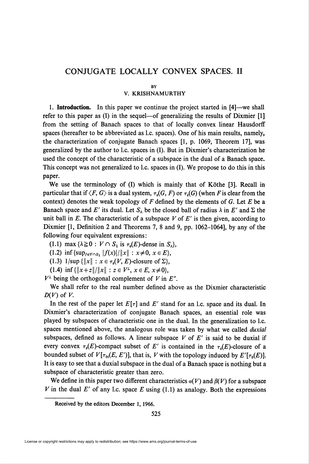 Conjugate Locally Convex Spaces. Ii