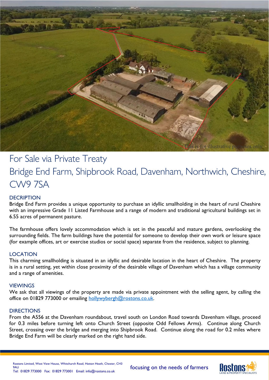 For Sale Via Private Treaty Bridge End Farm, Shipbrook Road, Davenham