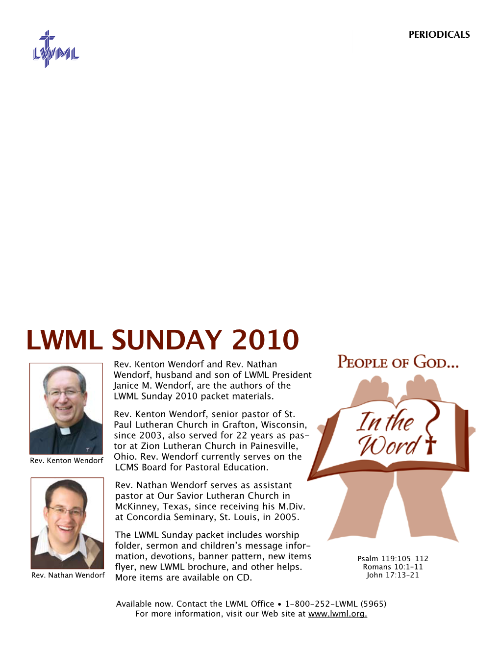 LWML SUNDAY 2010 Rev