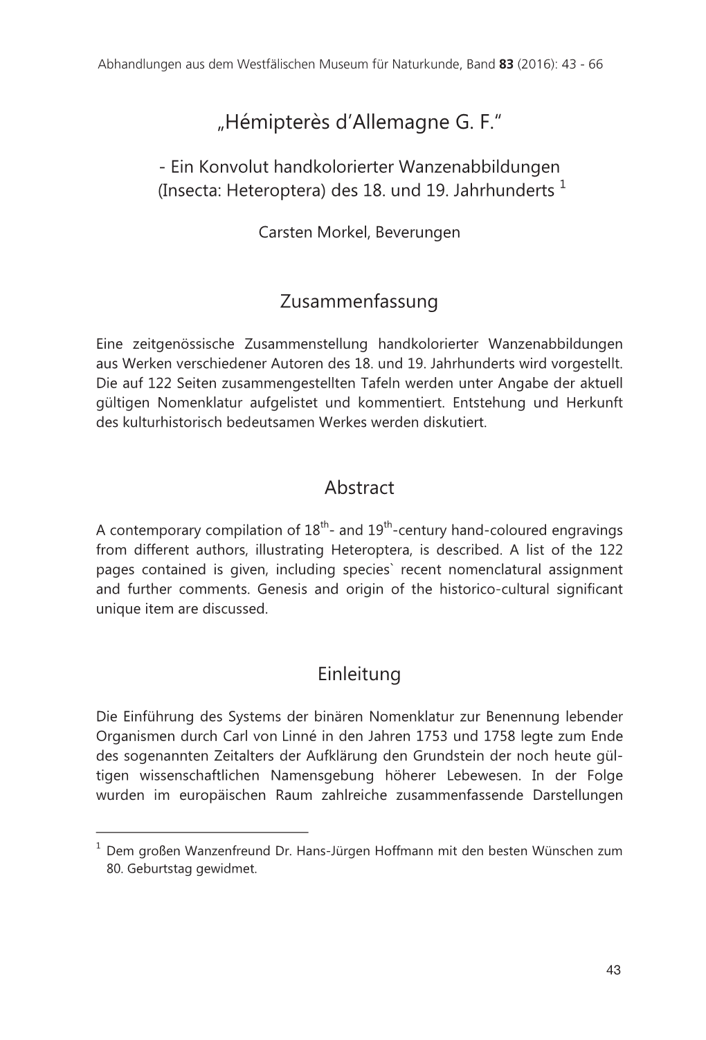 Abhandlungen Aus Dem Westfälischen Museum Für Naturkunde, Band 83 (2016): 43 - 66