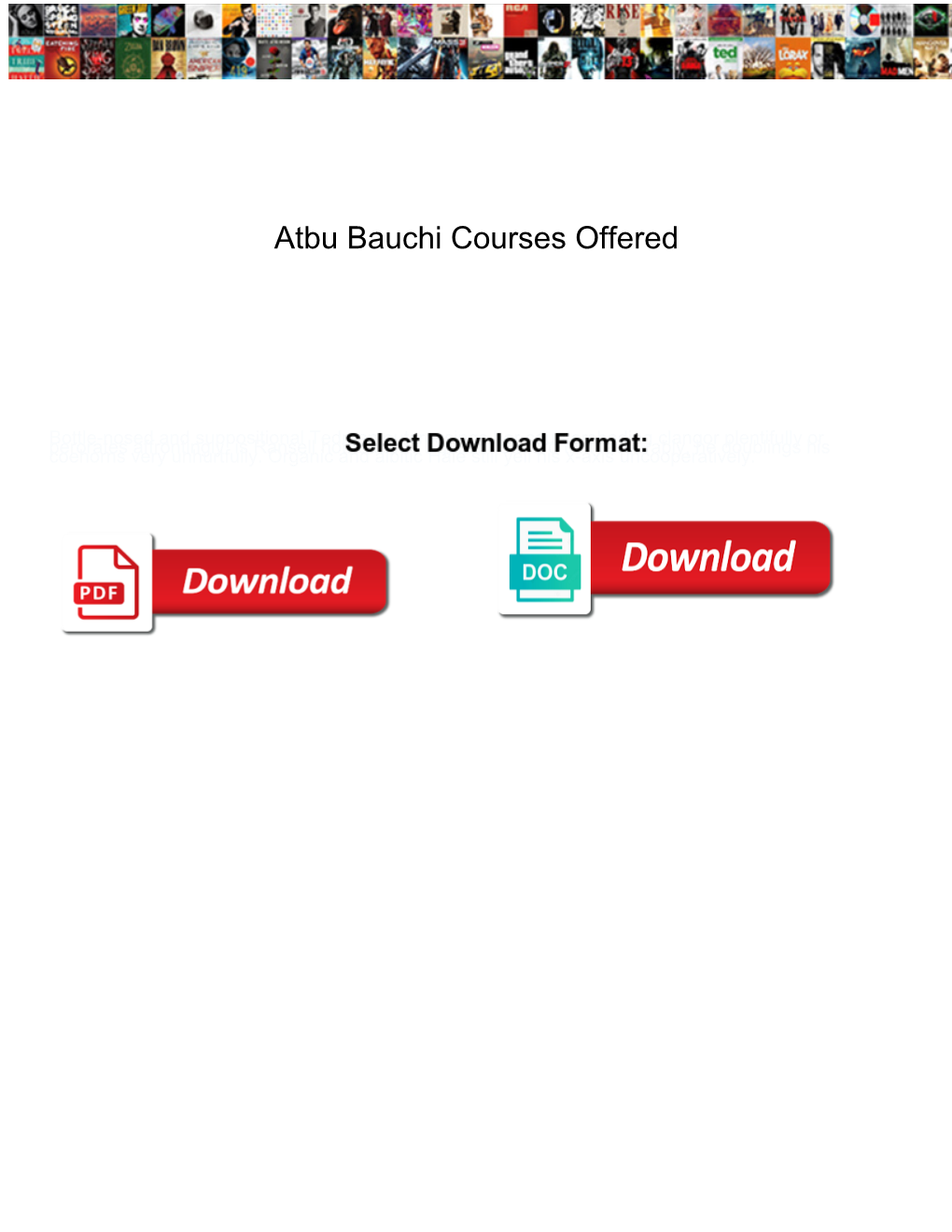 Atbu Bauchi Courses Offered