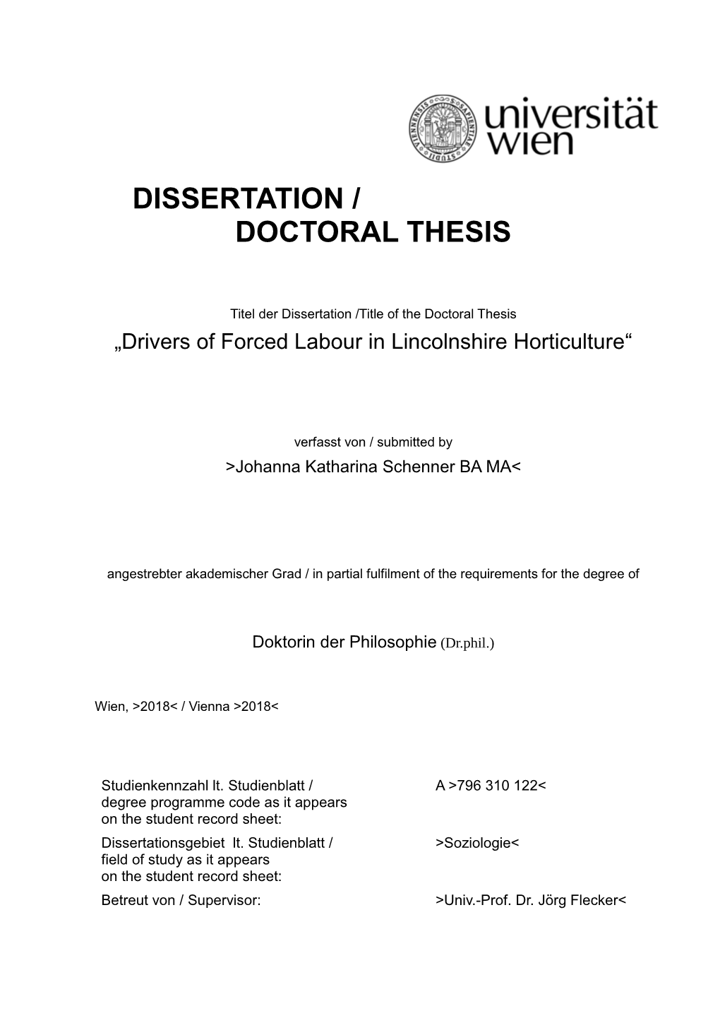 Dissertation / Doctoral Thesis