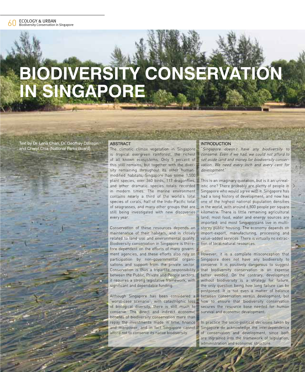 Biodiversity Conservation in Singapore