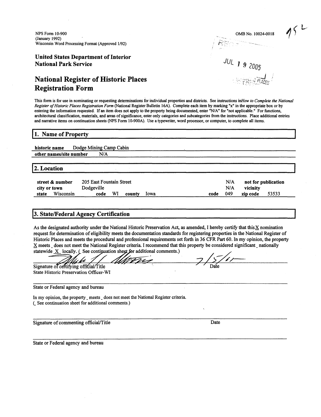 National Register of Historic Places Registration Form