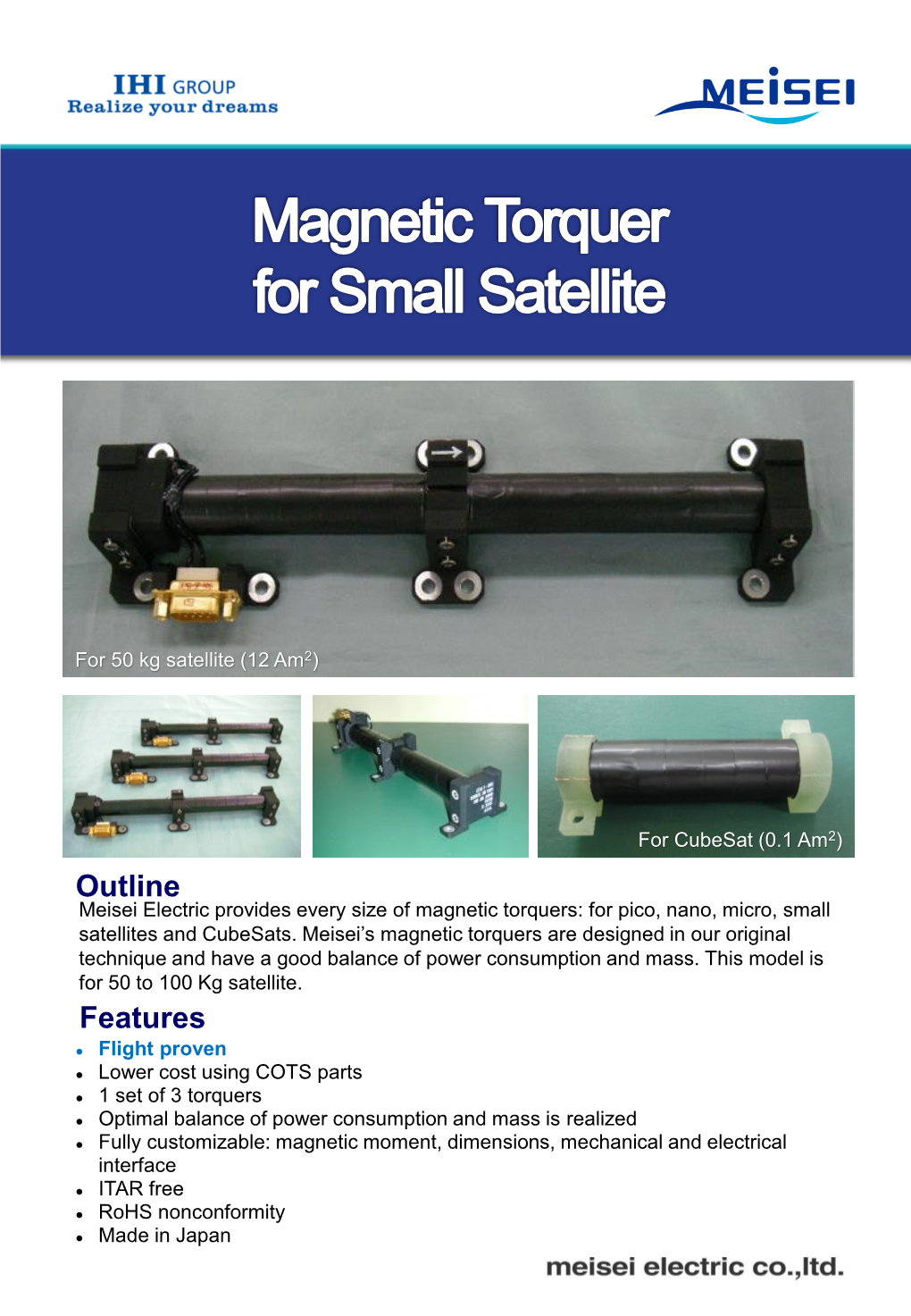 Magnetic Torquer for Small Satellite
