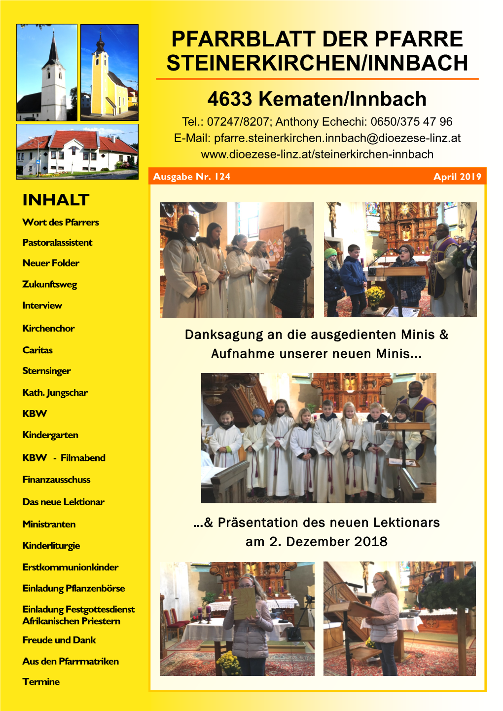 Pfarrblatt Der Pfarre Steinerkirchen/Innbach