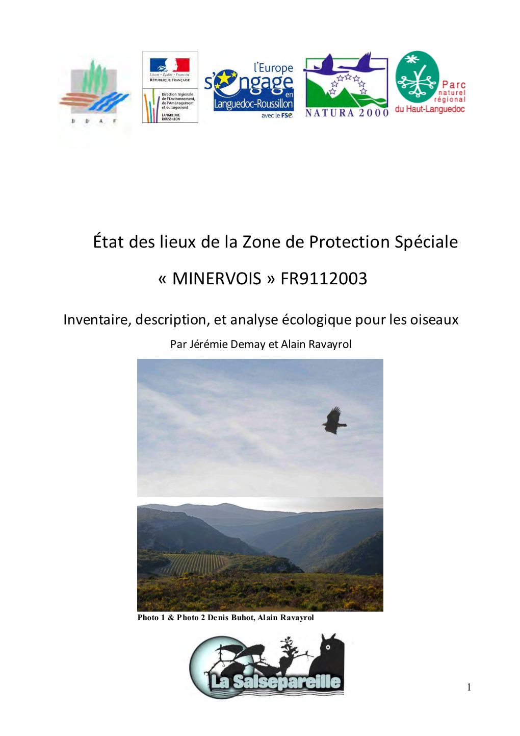 État Des Lieux De La Zone De Protection Spéciale « MINERVOIS » FR9112003
