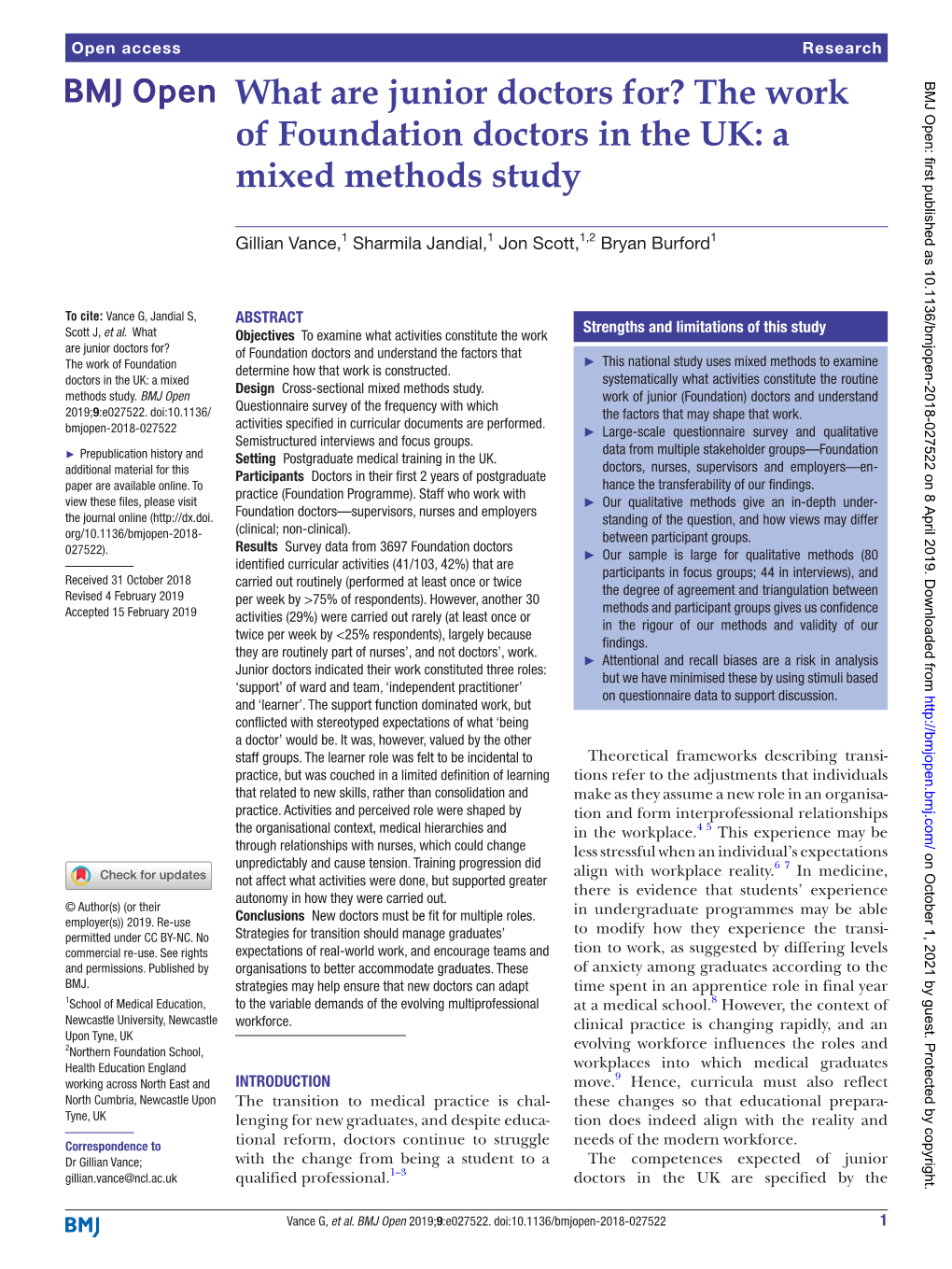 The Work of Foundation Doctors in the UK: a Mixed Methods Study