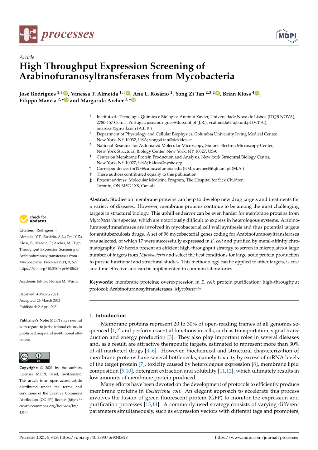 High Throughput Expression Screening of Arabinofuranosyltransferases from Mycobacteria