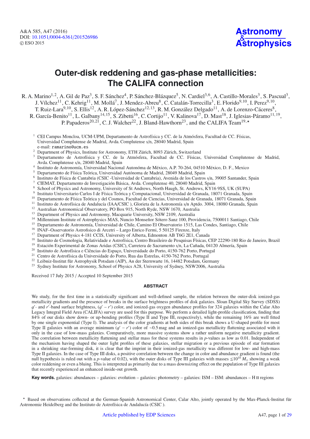 Outer-Disk Reddening and Gas-Phase Metallicities: the CALIFA Connection