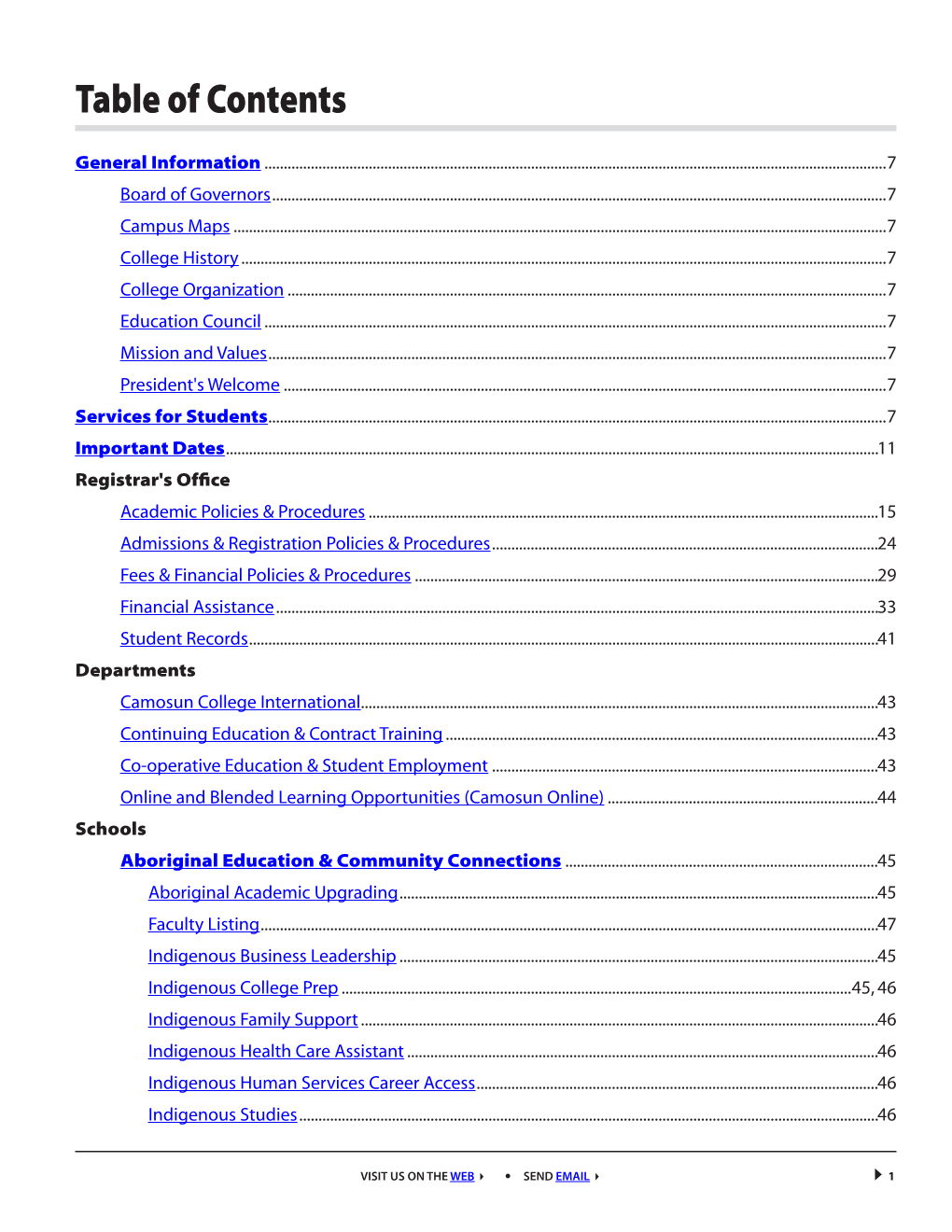 Table of Contents