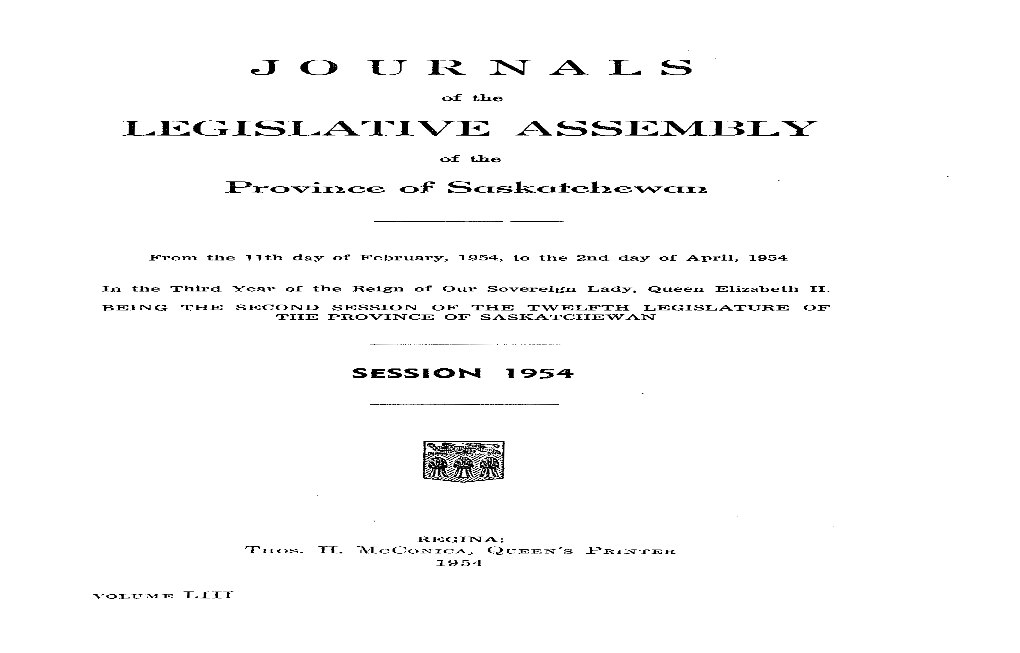 Journals Legislative Assembly