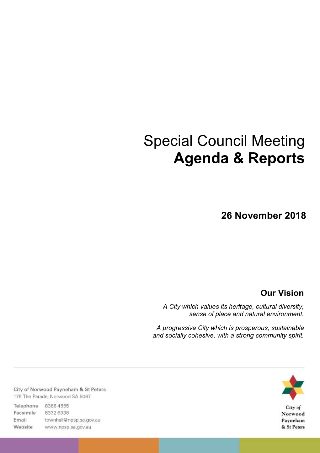 Special Council Meeting Agenda & Reports