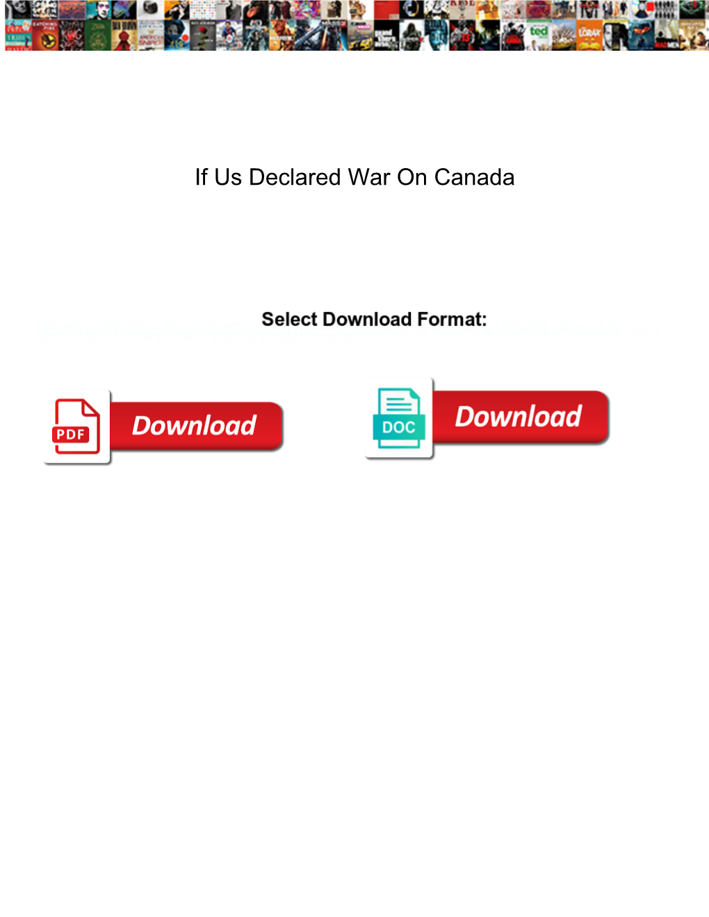 If Us Declared War on Canada