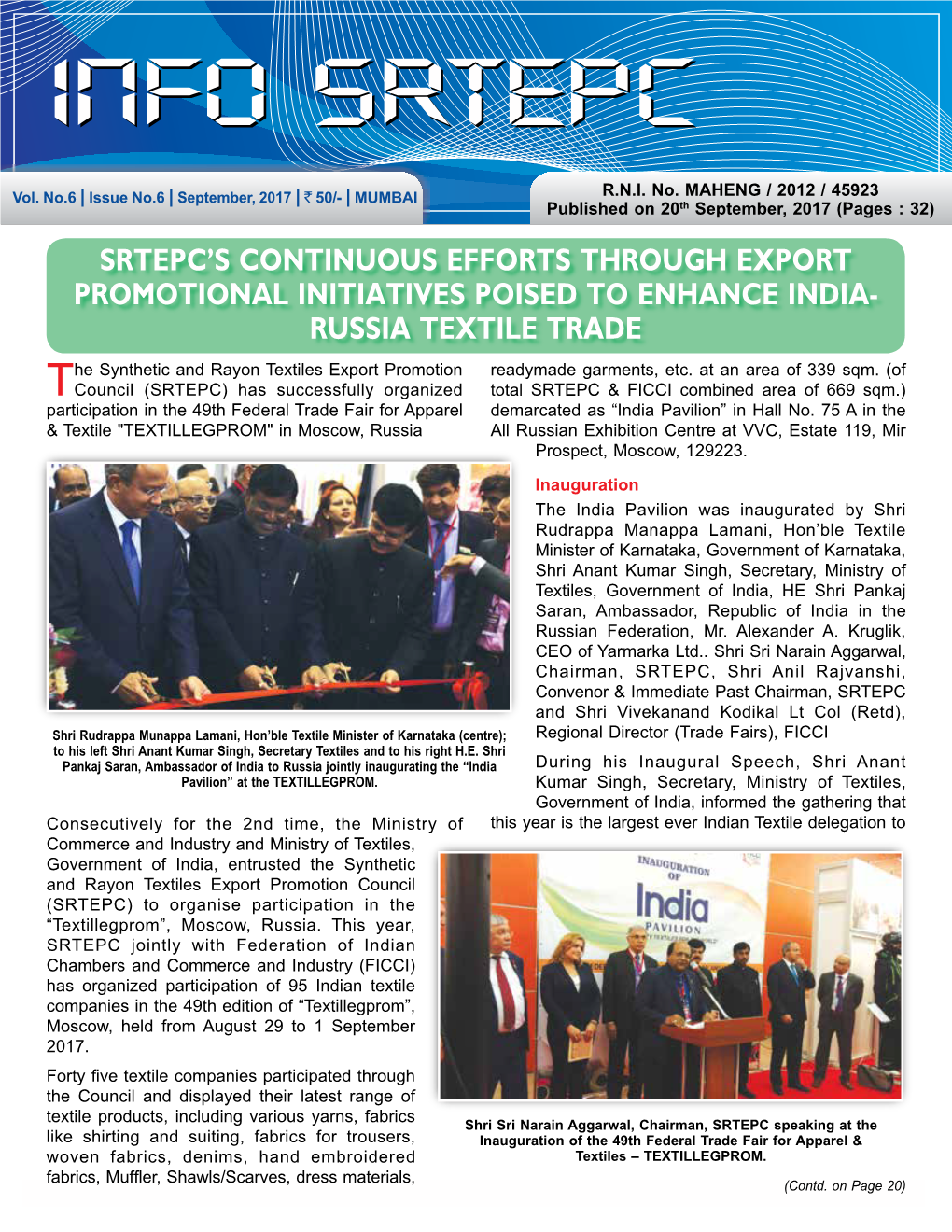 Srtepc's Continuous Efforts Through Export Promotional Initiatives