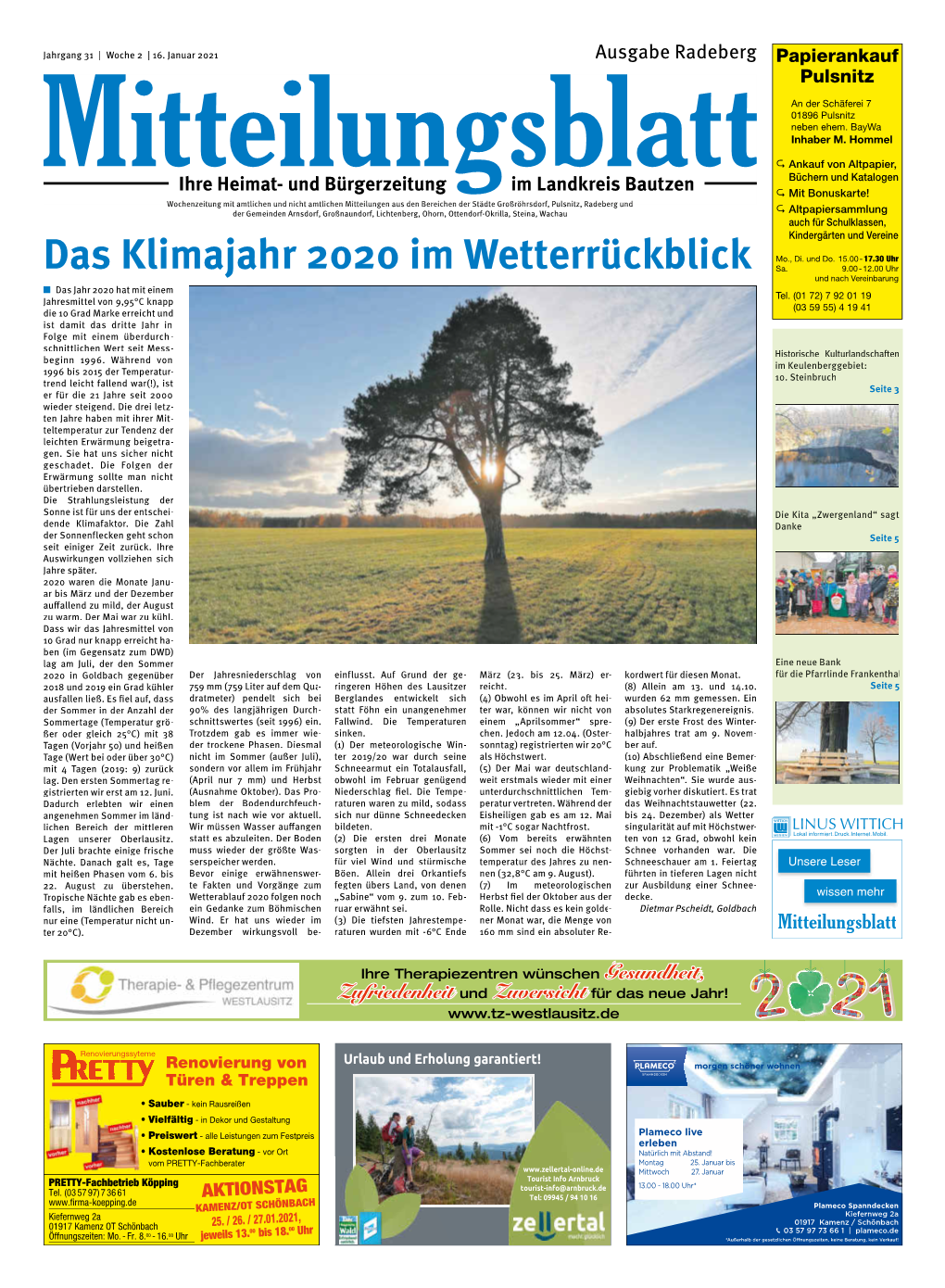 Das Klimajahr 2020 Im Wetterrückblick Sa