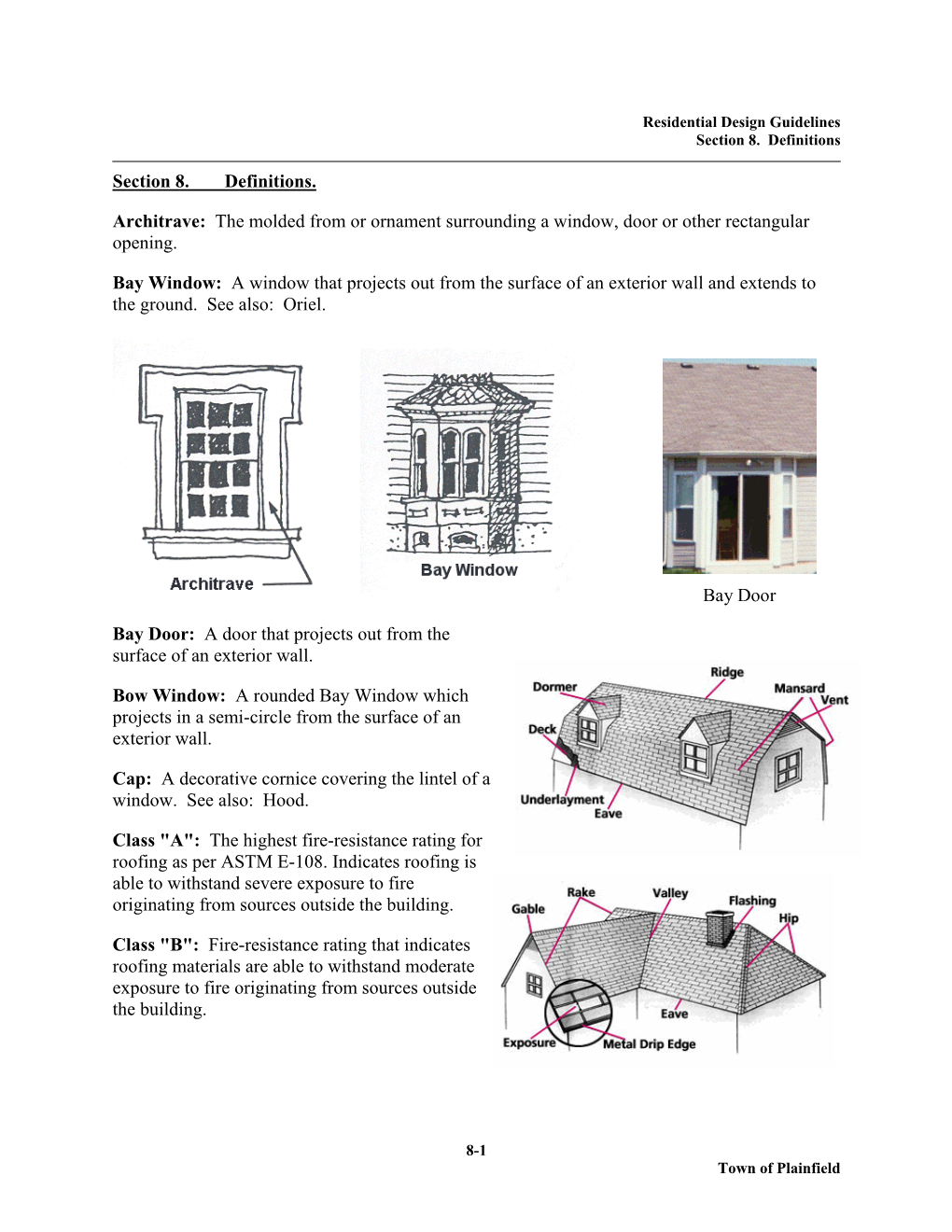 Section 8. Definitions. Architrave