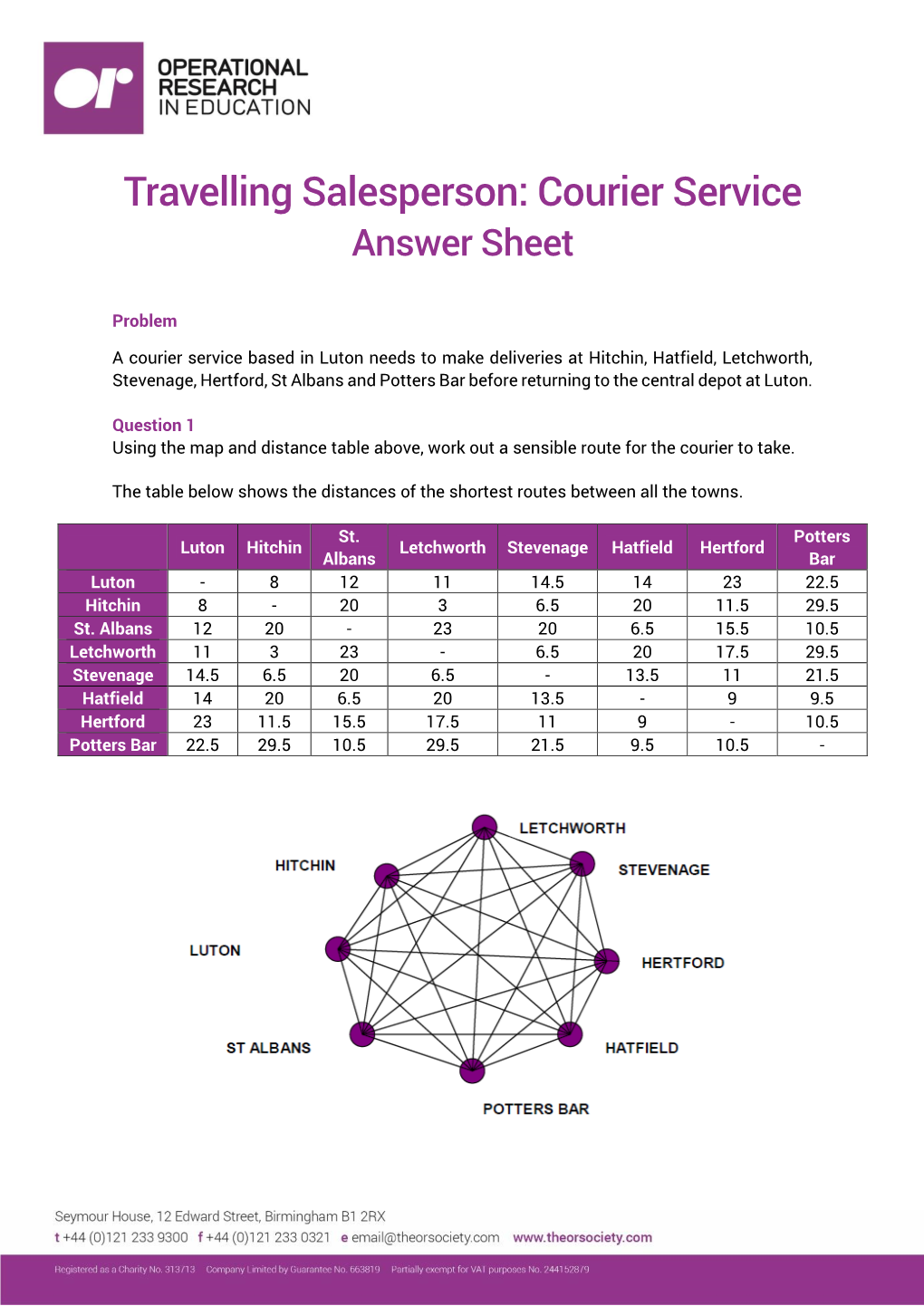 Courier Service Answer Sheet