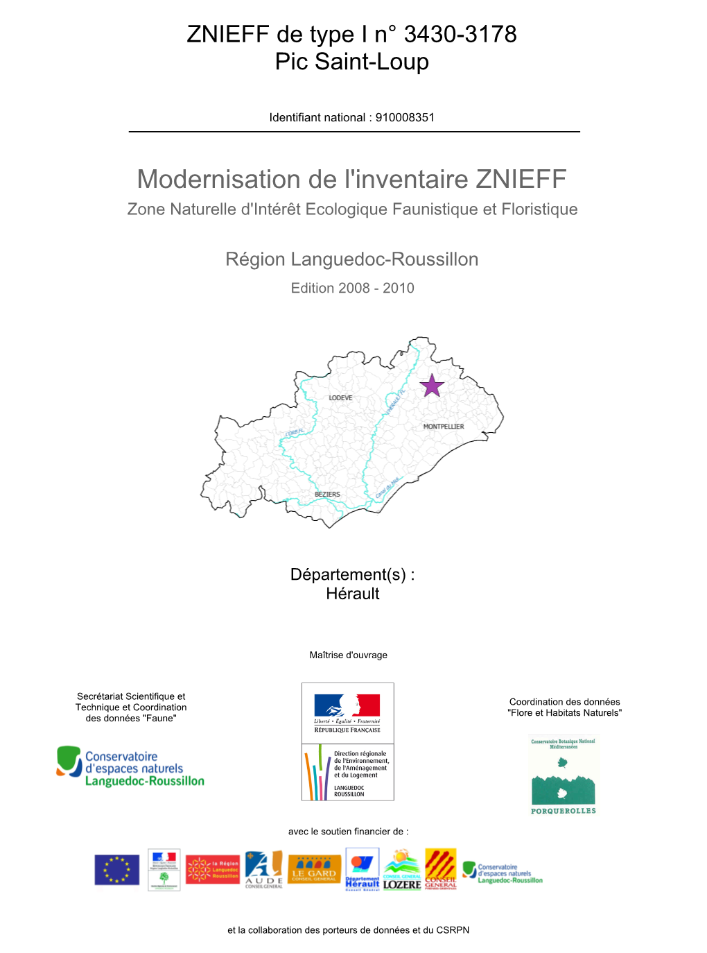 Fiche ZNIEFF Languedoc-Roussillon