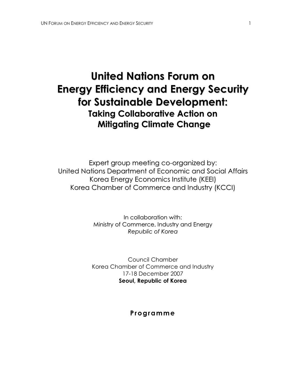 Programme Energy Efficiency Korea