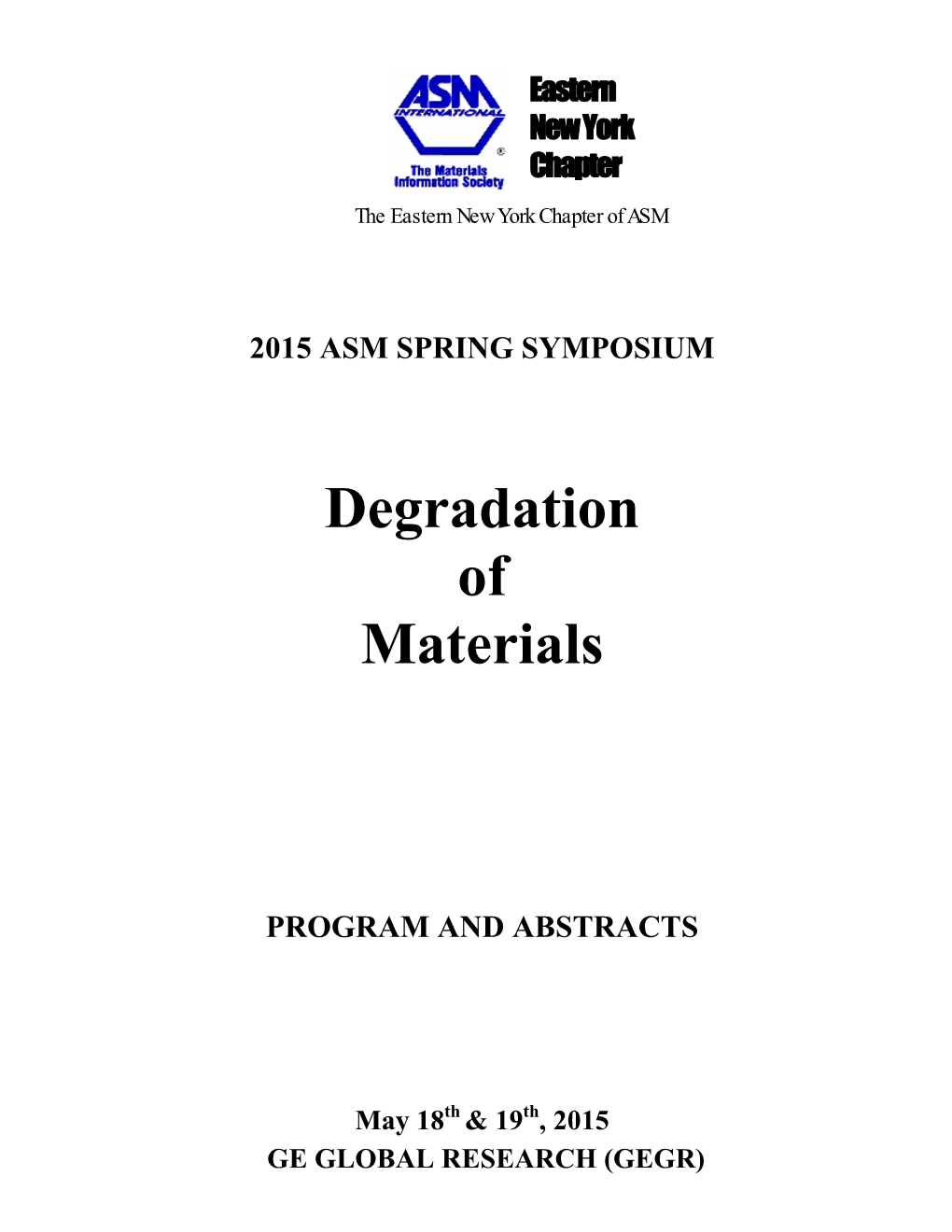 Degradation of Materials