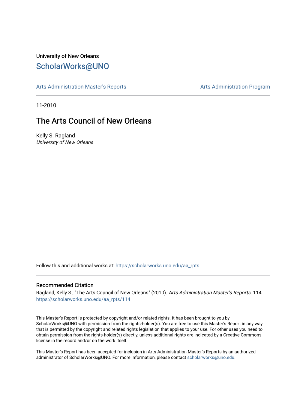 The Arts Council of New Orleans