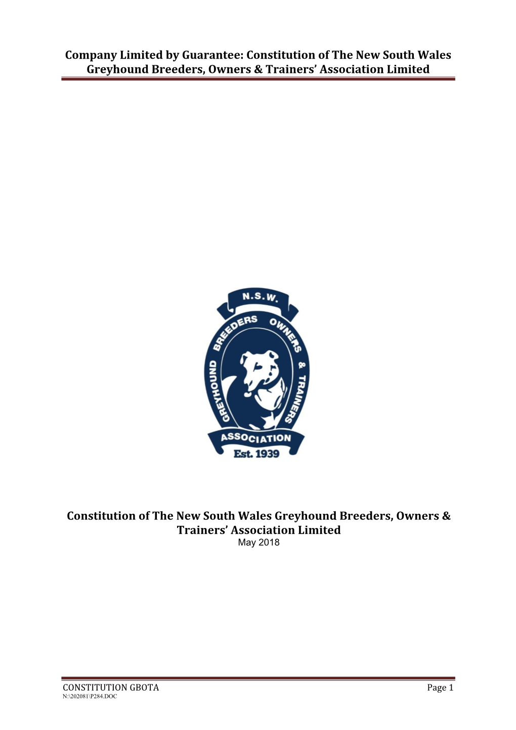 Constitution of the NSW GBOTA.Pdf