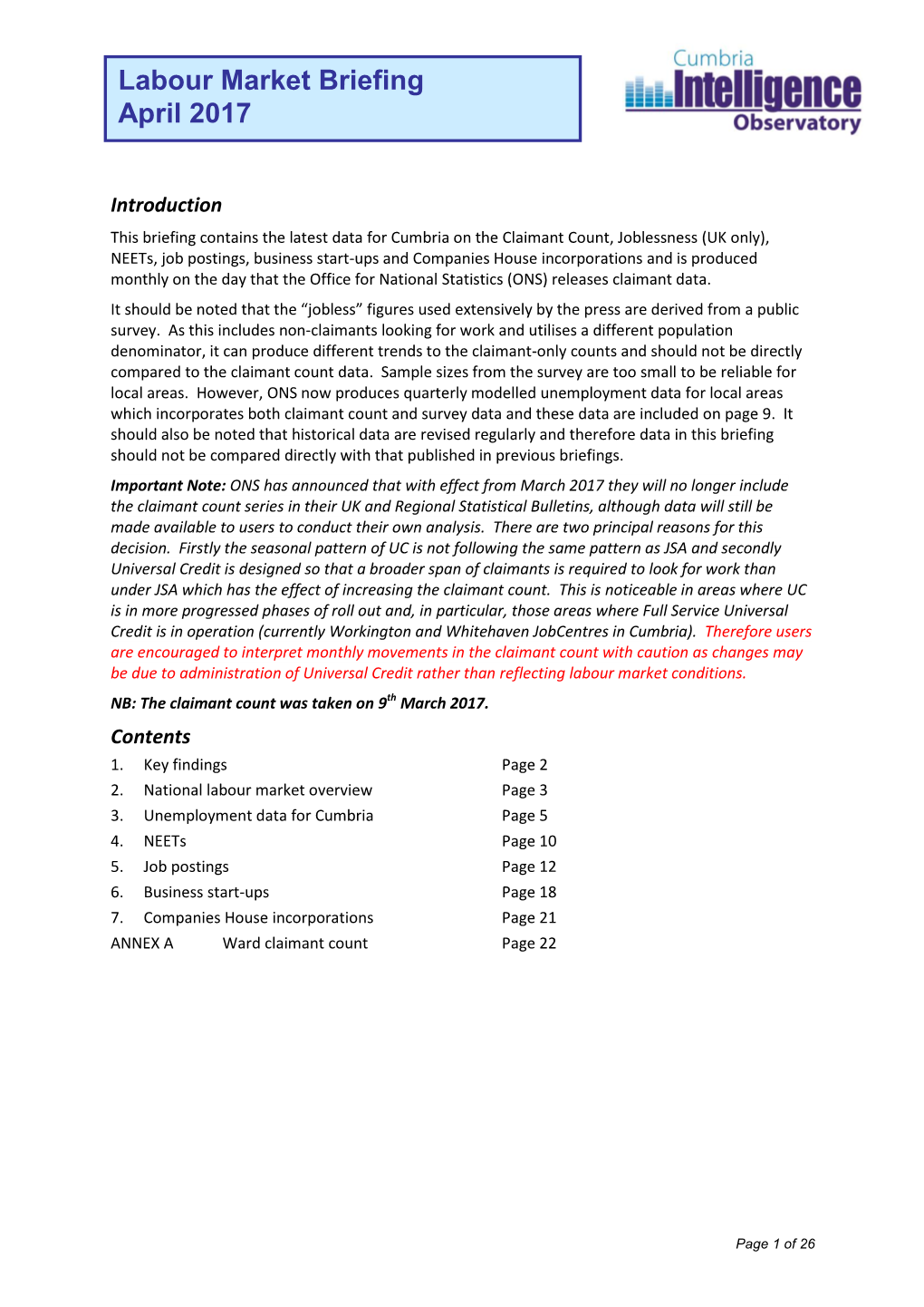 Labour Market Briefing April 2017