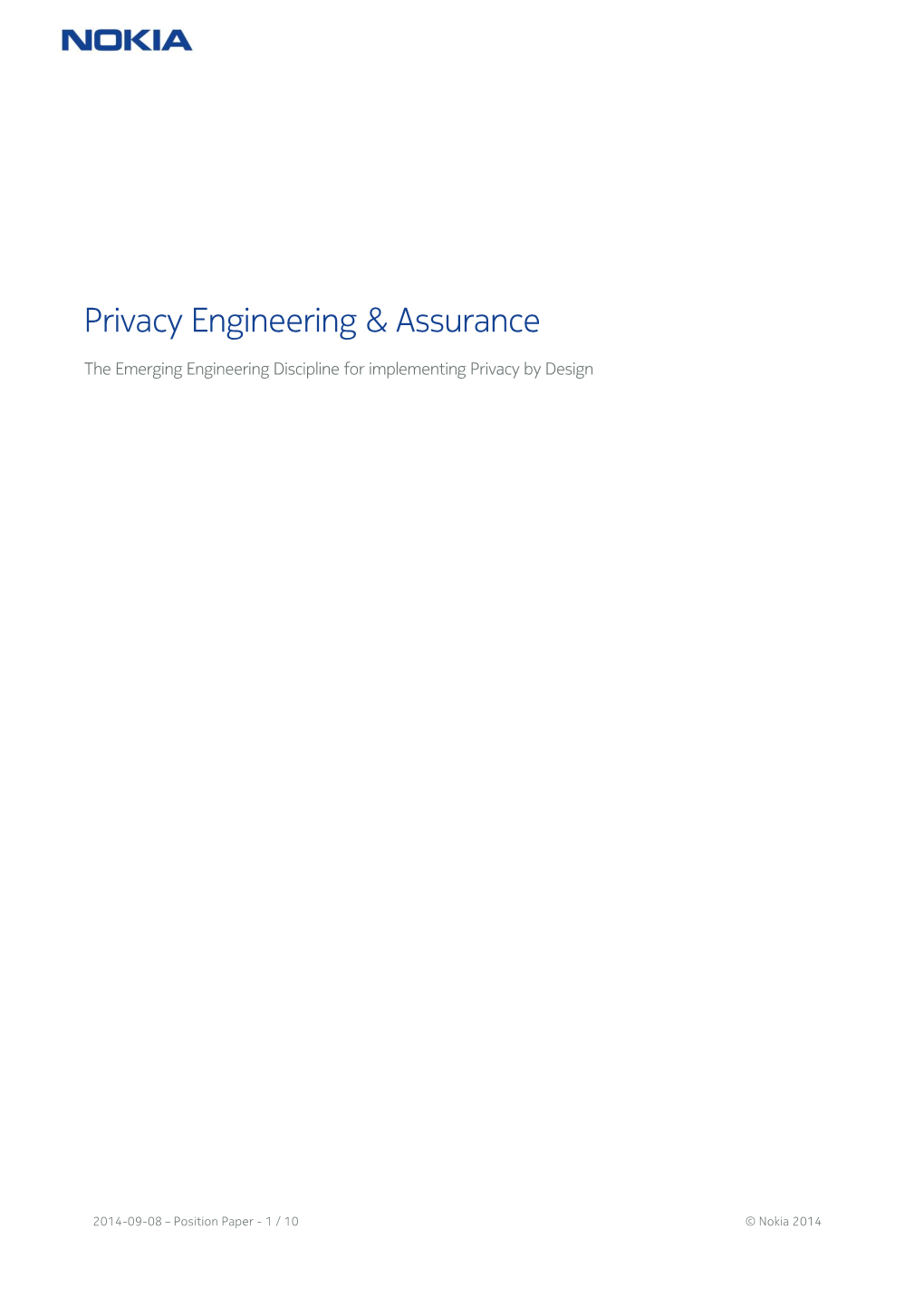Privacy Engineering & Assurance