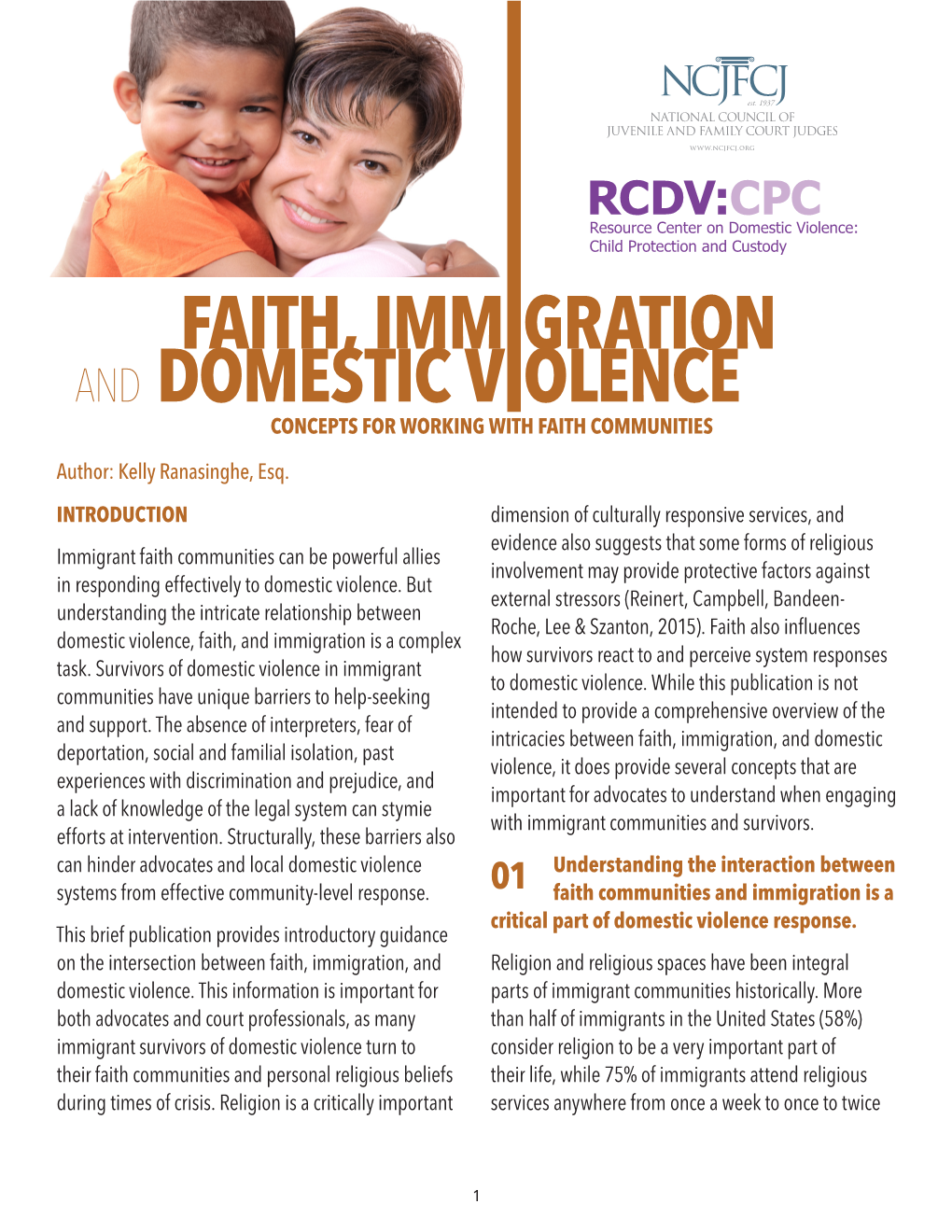 Faith, Immigration and Domestic Violence Concepts for Working with Faith Communities