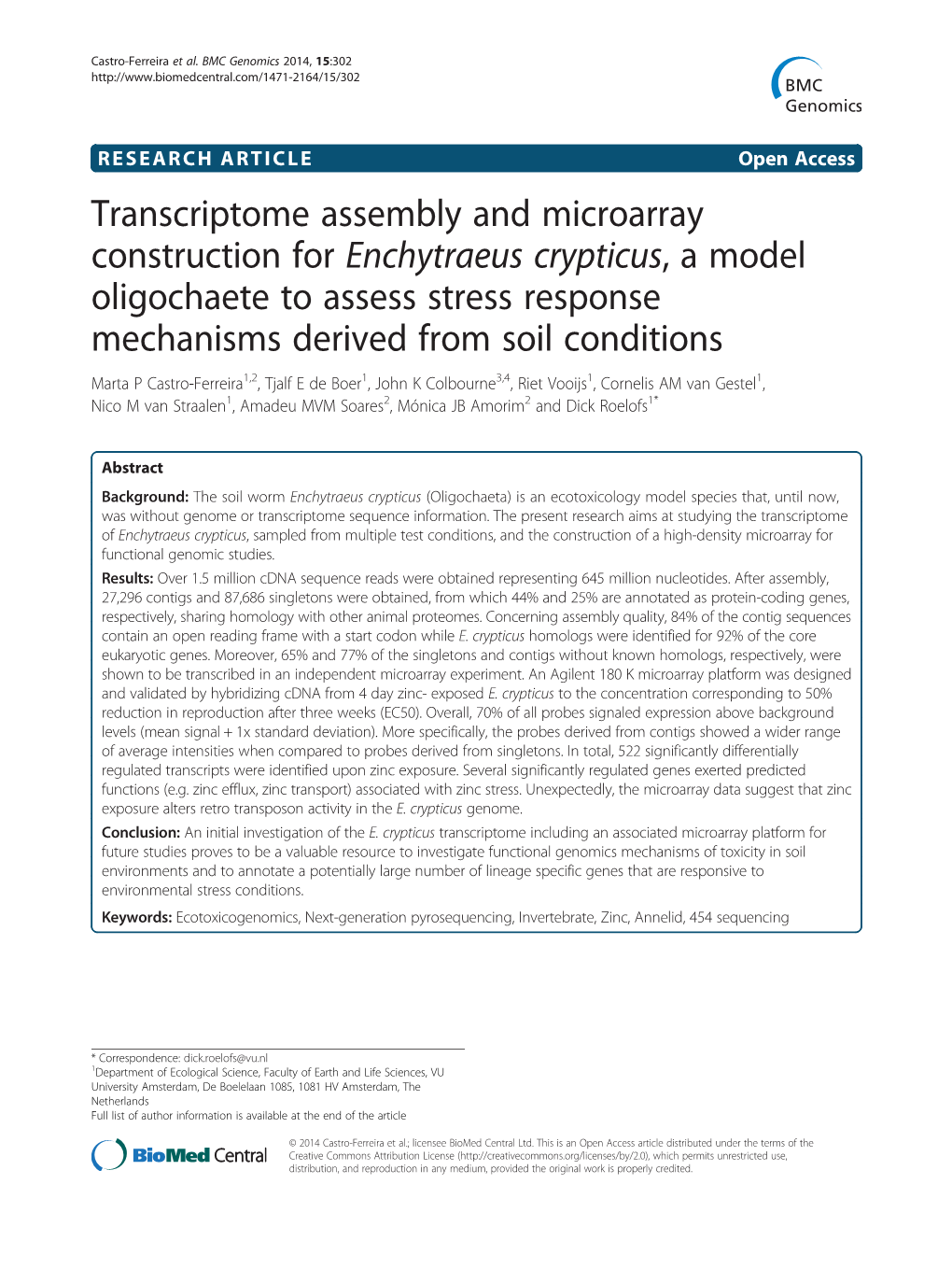 Transcriptome Assembly and Microarray Construction For