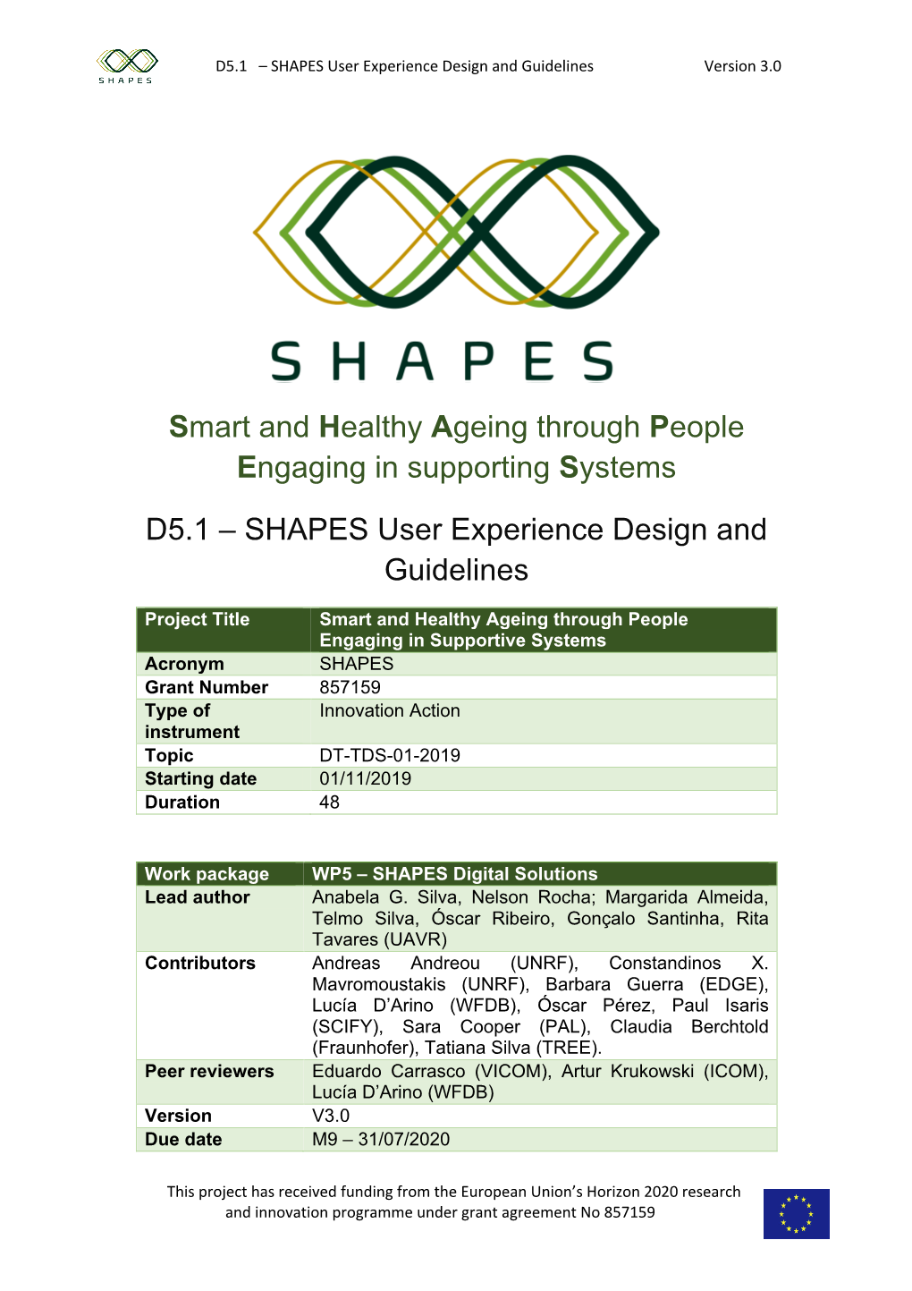 SHAPES User Experience Design and Guidelines Version 3.0