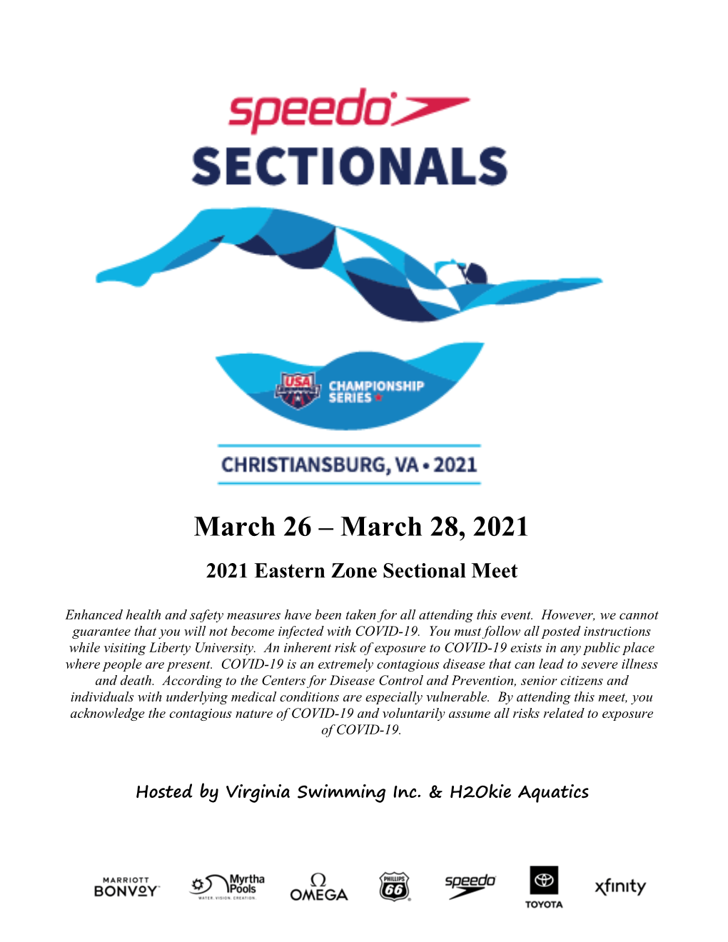 March 26 – March 28, 2021 2021 Eastern Zone Sectional Meet